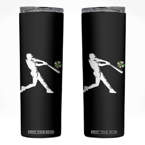 St Patricks Day Baseball Batter Skinny Tumbler Irish Sports Gift TS12 Black Print Your Wear