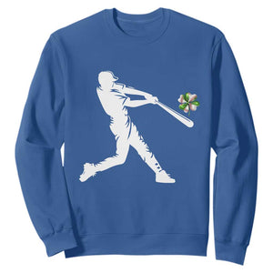 St Patricks Day Baseball Batter Sweatshirt Irish Sports Gift TS12 Royal Blue Print Your Wear