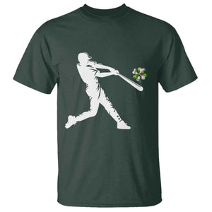St Patricks Day Baseball Batter T Shirt Irish Sports Gift TS12 Dark Forest Green Print Your Wear