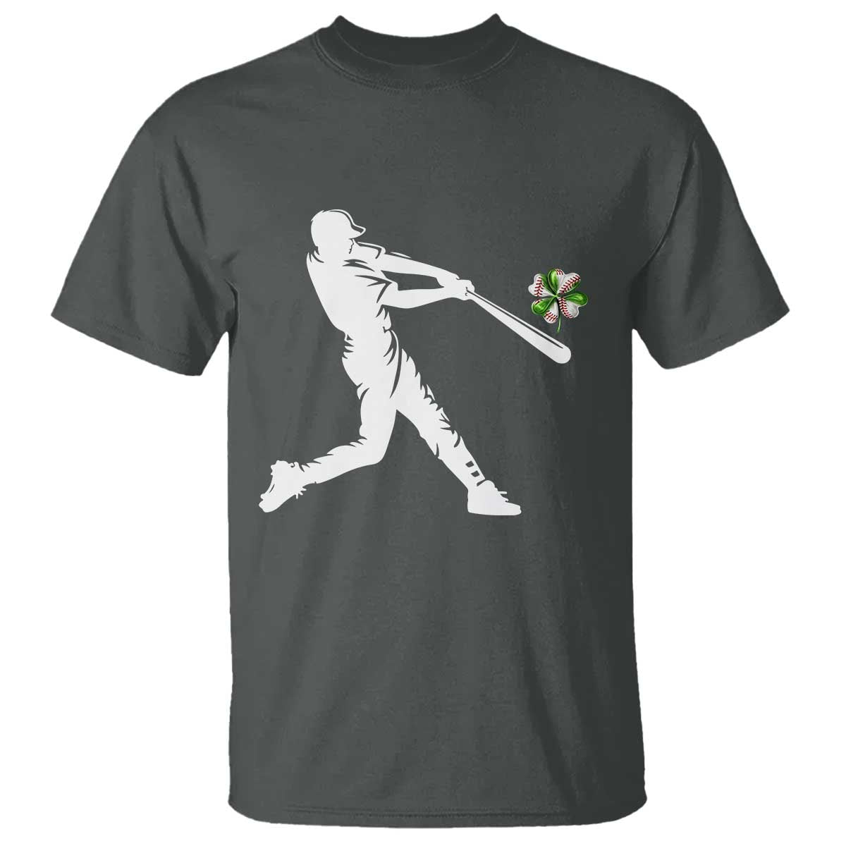 St Patricks Day Baseball Batter T Shirt Irish Sports Gift TS12 Dark Heather Print Your Wear