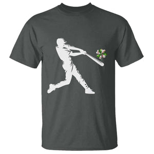 St Patricks Day Baseball Batter T Shirt Irish Sports Gift TS12 Dark Heather Print Your Wear