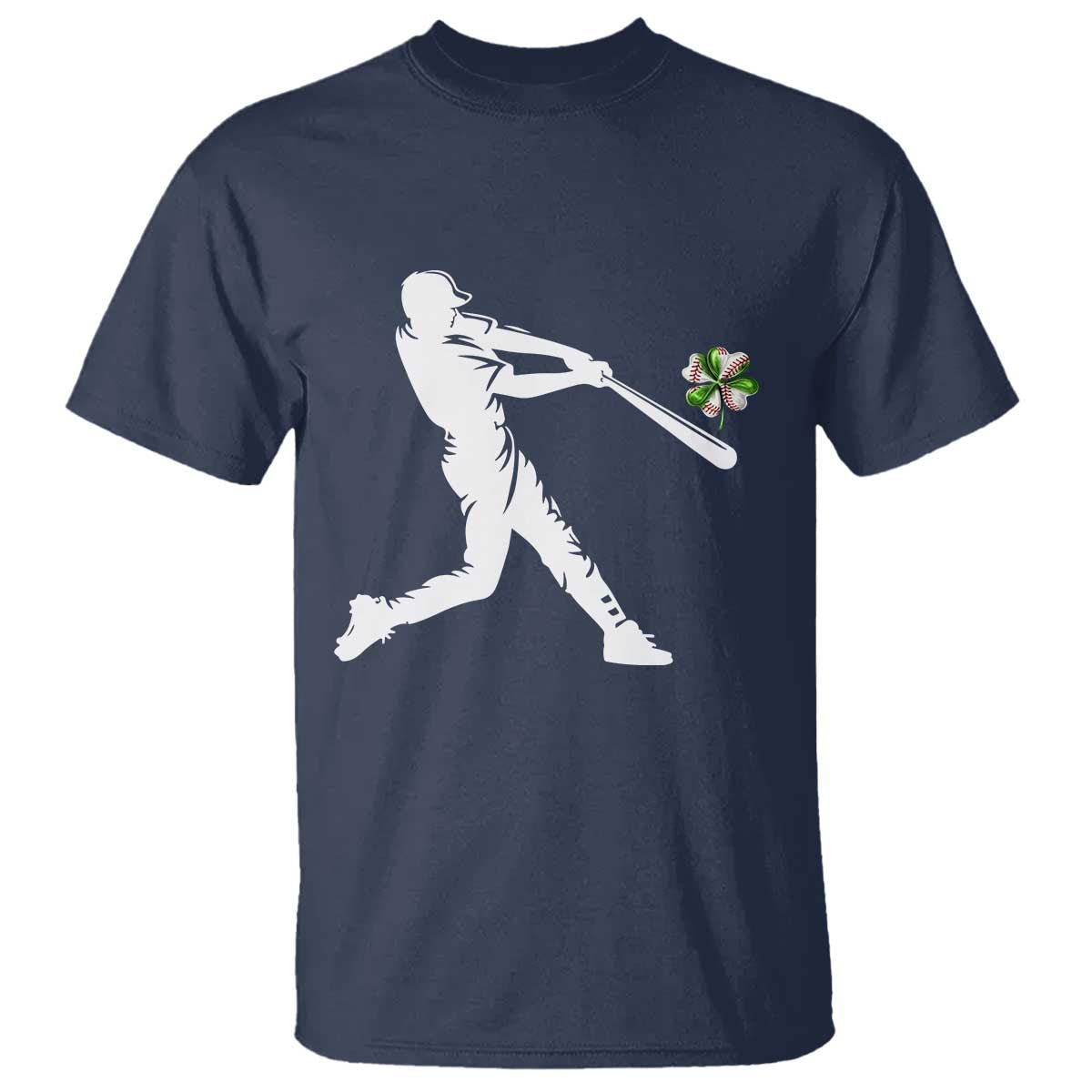 St Patricks Day Baseball Batter T Shirt Irish Sports Gift TS12 Navy Print Your Wear