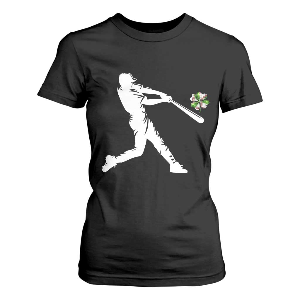 St Patricks Day Baseball Batter T Shirt For Women Irish Sports Gift TS12 Black Print Your Wear