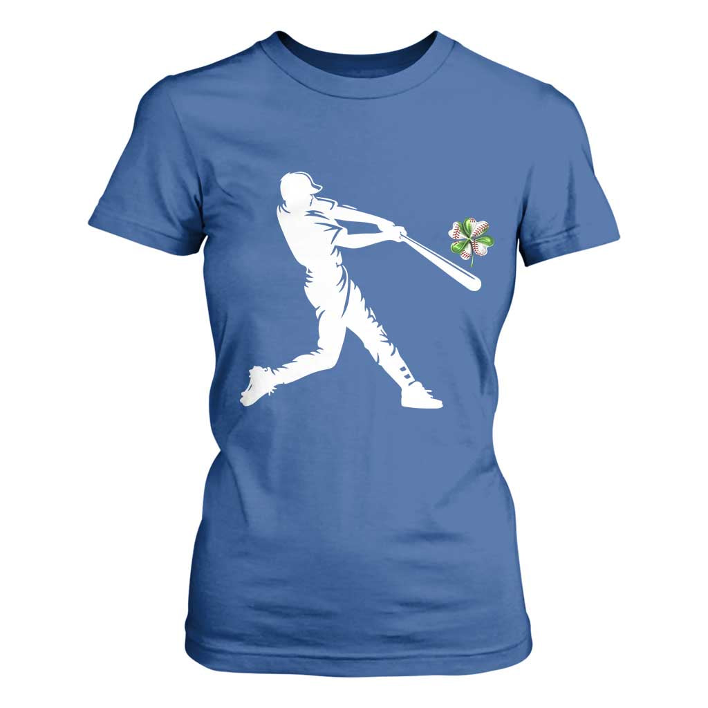 St Patricks Day Baseball Batter T Shirt For Women Irish Sports Gift TS12 Royal Blue Print Your Wear