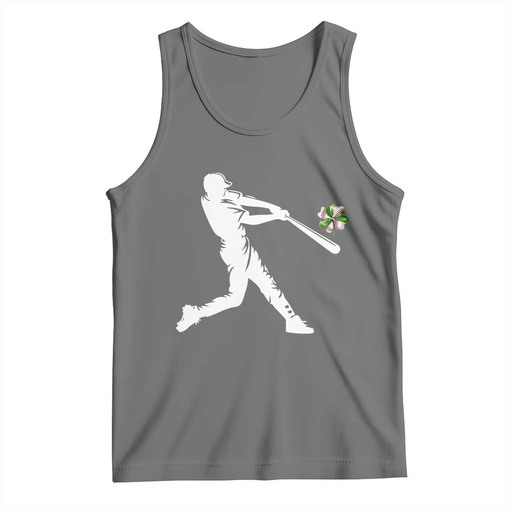 St Patricks Day Baseball Batter Tank Top Irish Sports Gift TS12 Black Heather Print Your Wear