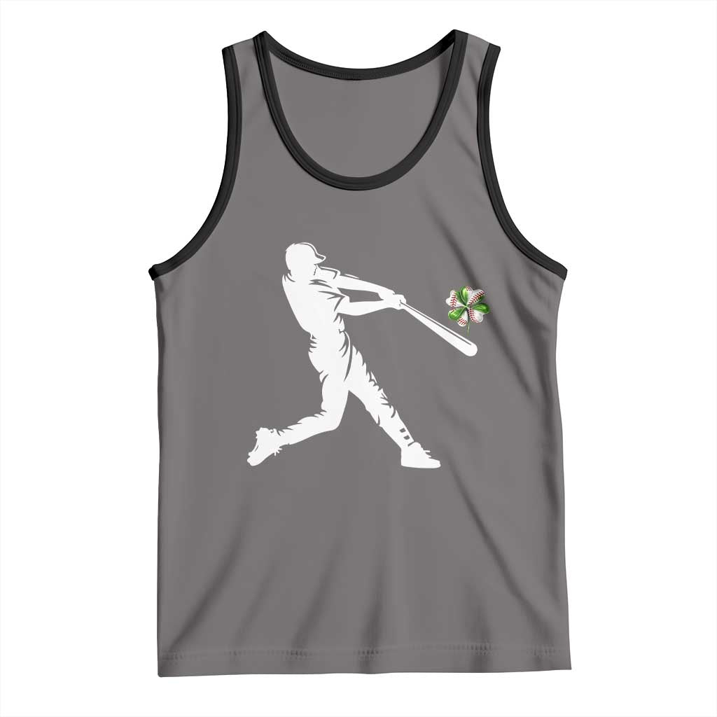 St Patricks Day Baseball Batter Tank Top Irish Sports Gift TS12 Deep Heather Black Print Your Wear
