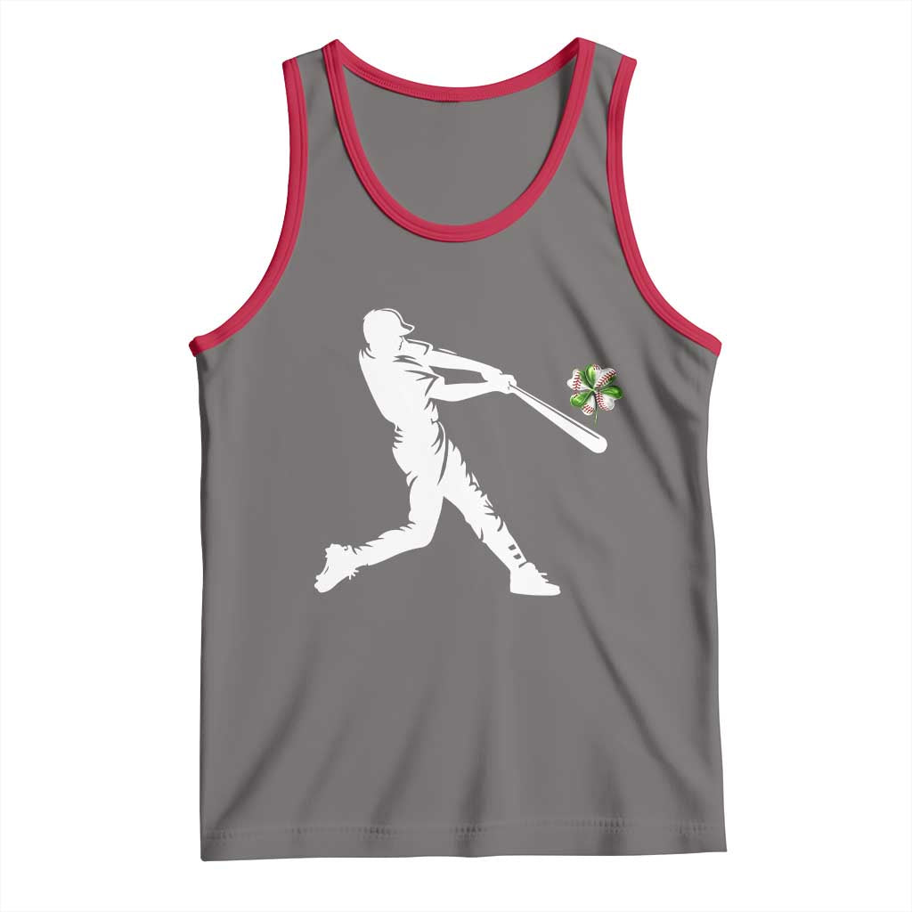 St Patricks Day Baseball Batter Tank Top Irish Sports Gift TS12 Deep Heather Red Print Your Wear