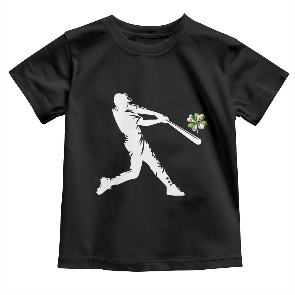 St Patricks Day Baseball Batter Toddler T Shirt Irish Sports Gift TS12 Black Print Your Wear