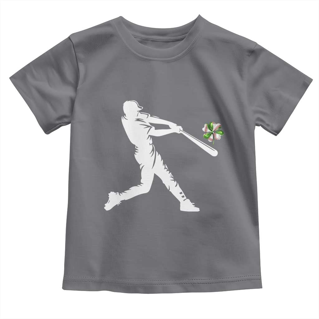 St Patricks Day Baseball Batter Toddler T Shirt Irish Sports Gift TS12 Charcoal Print Your Wear