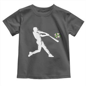 St Patricks Day Baseball Batter Toddler T Shirt Irish Sports Gift TS12 Dark Heather Print Your Wear