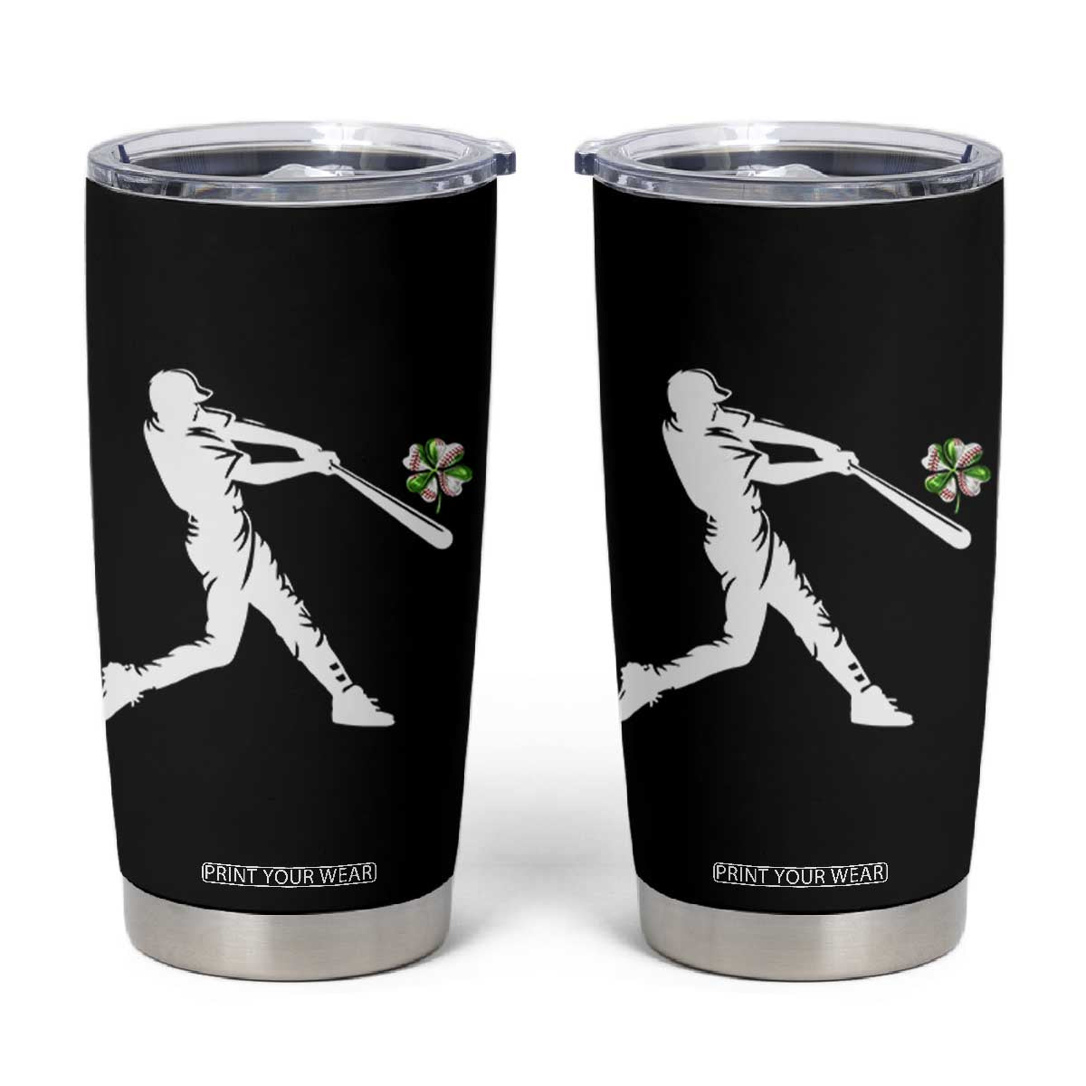 St Patricks Day Baseball Batter Tumbler Cup Irish Sports Gift TS12 Black Print Your Wear