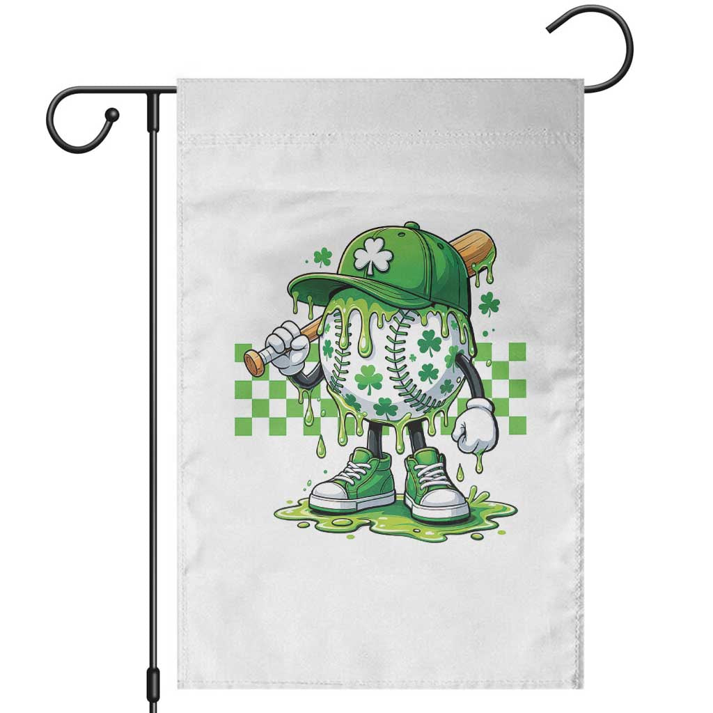 St Patricks Day Shamrock Baseball Player Gift Garden Flag TS12 White Print Your Wear