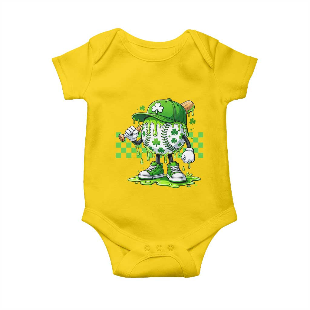 St Patricks Day Shamrock Baseball Player Gift Baby Onesie TS12 Daisy Print Your Wear