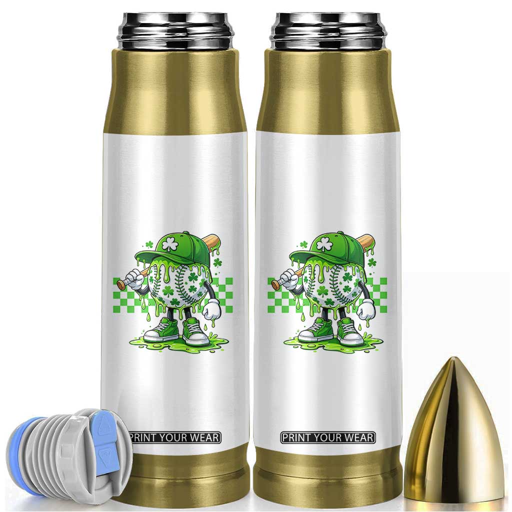 St Patricks Day Shamrock Baseball Player Gift Bullet Tumbler TS12 White Print Your Wear