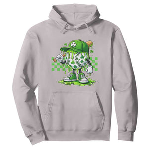 St Patricks Day Shamrock Baseball Player Gift Hoodie TS12 Ice Gray Print Your Wear