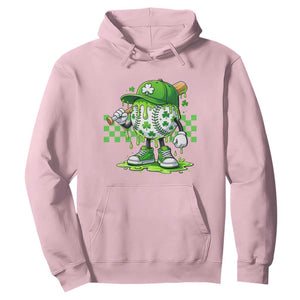 St Patricks Day Shamrock Baseball Player Gift Hoodie TS12 Light Pink Print Your Wear