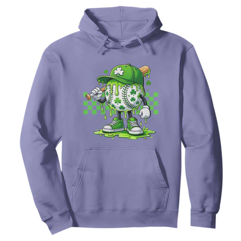 St Patricks Day Shamrock Baseball Player Gift Hoodie TS12 Violet Print Your Wear