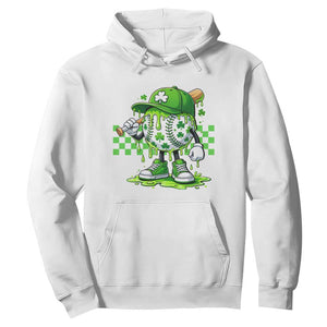 St Patricks Day Shamrock Baseball Player Gift Hoodie TS12 White Print Your Wear