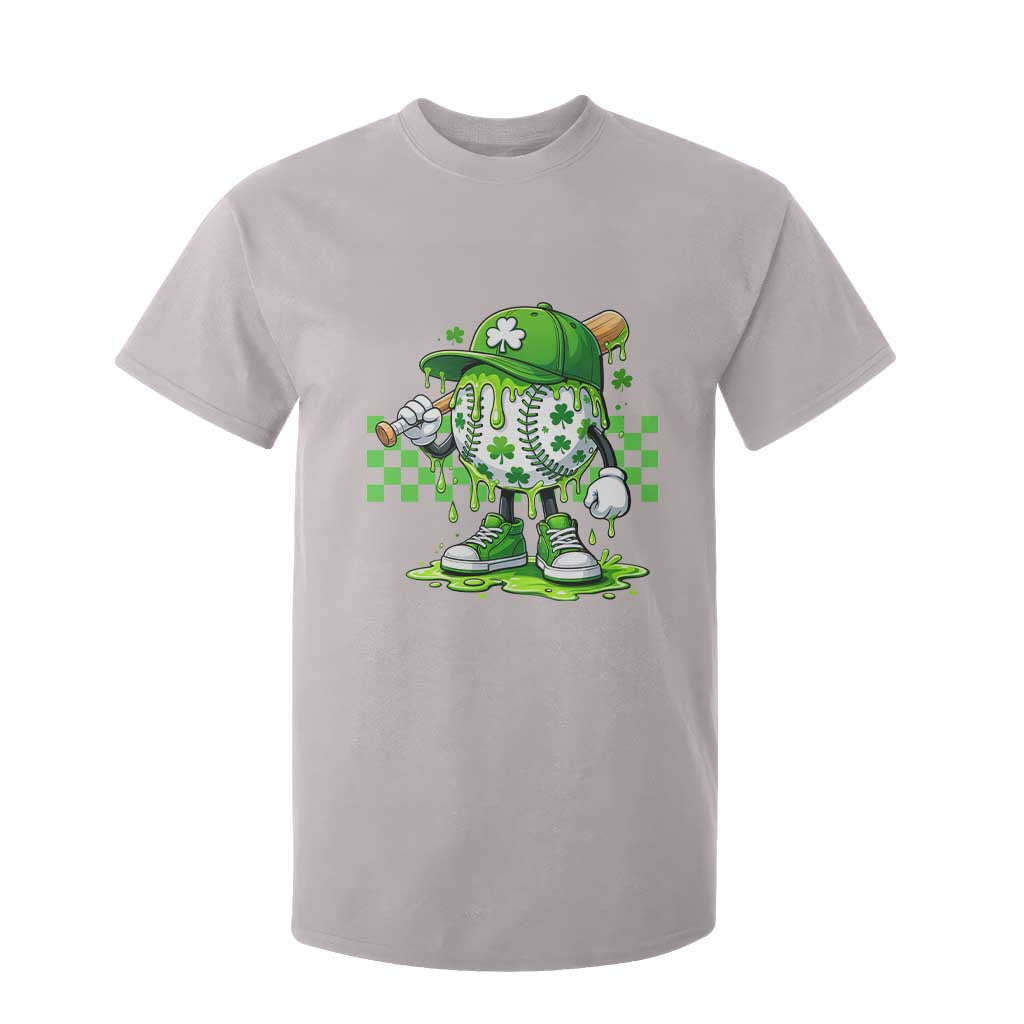 St Patricks Day Shamrock Baseball Player Gift T Shirt For Kid TS12 Ice Gray Print Your Wear