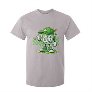 St Patricks Day Shamrock Baseball Player Gift T Shirt For Kid TS12 Ice Gray Print Your Wear