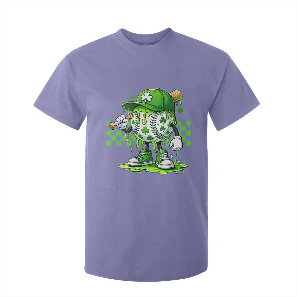 St Patricks Day Shamrock Baseball Player Gift T Shirt For Kid TS12 Violet Print Your Wear