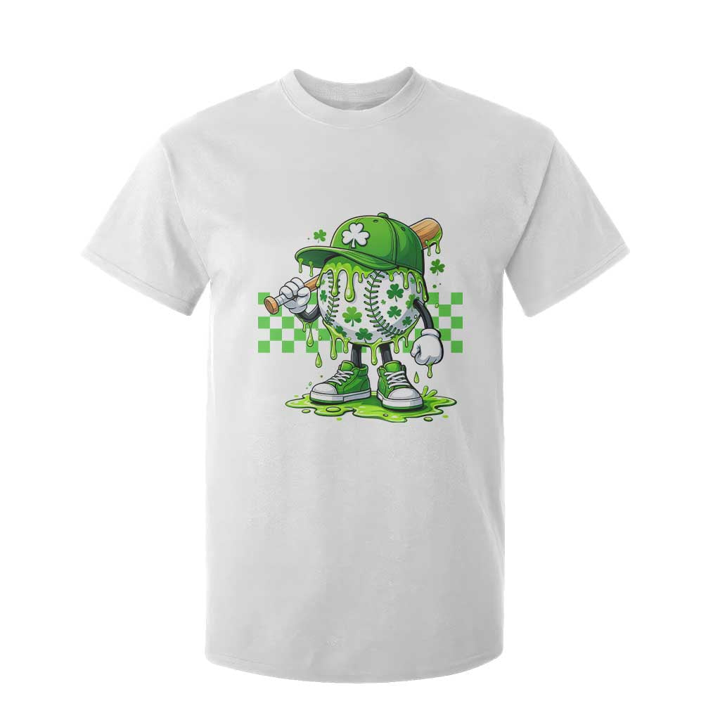 St Patricks Day Shamrock Baseball Player Gift T Shirt For Kid TS12 White Print Your Wear