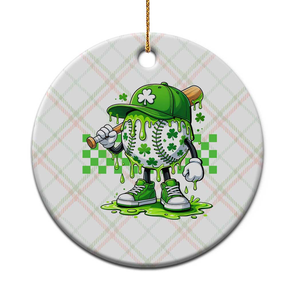 St Patricks Day Shamrock Baseball Player Gift Ceramic Ornament TS12 1pc Christmas Plaid Print Your Wear