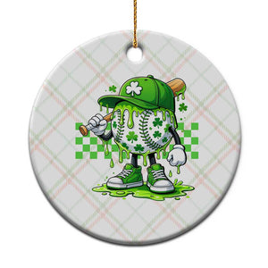 St Patricks Day Shamrock Baseball Player Gift Ceramic Ornament TS12 1pc Christmas Plaid Print Your Wear