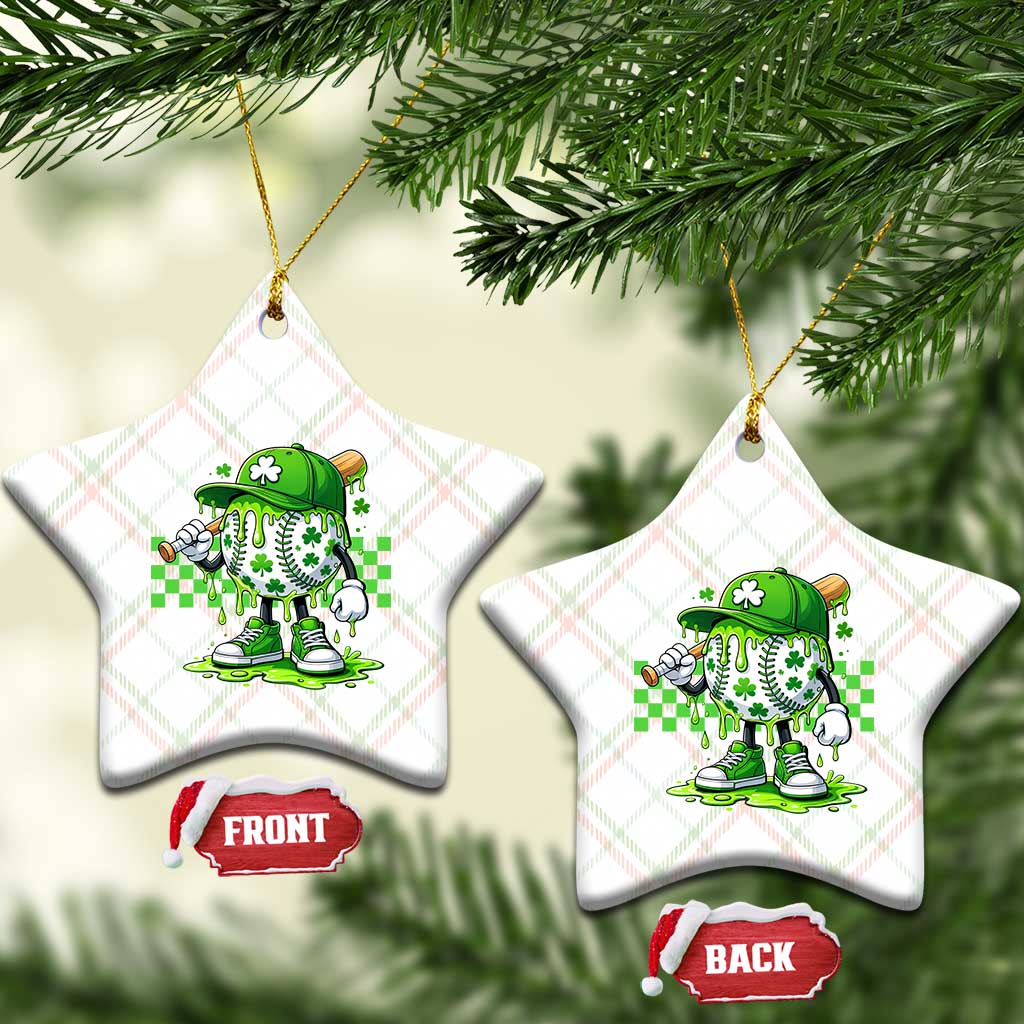 St Patricks Day Shamrock Baseball Player Gift Ceramic Ornament TS12 Print Your Wear