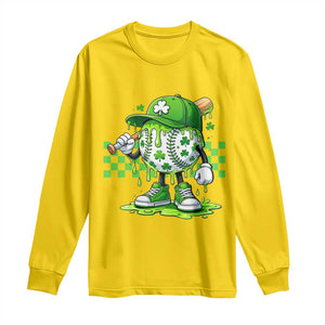 St Patricks Day Shamrock Baseball Player Gift Long Sleeve Shirt TS12 Daisy Print Your Wear