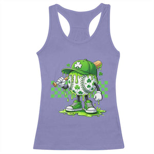 St Patricks Day Shamrock Baseball Player Gift Racerback Tank Top TS12 Violet Print Your Wear