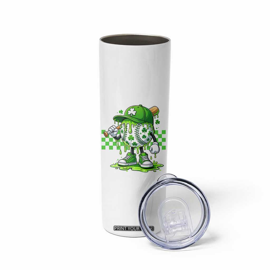 St Patricks Day Shamrock Baseball Player Gift Skinny Tumbler TS12 Print Your Wear