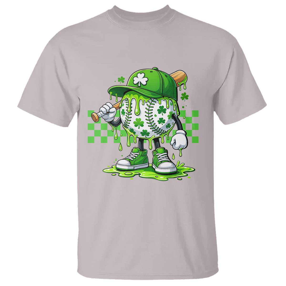 St Patricks Day Shamrock Baseball Player Gift T Shirt