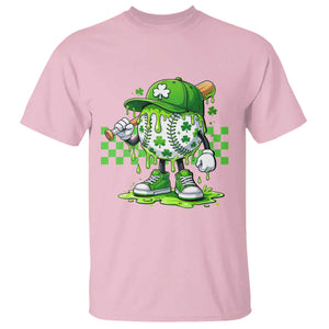 St Patricks Day Shamrock Baseball Player Gift T Shirt