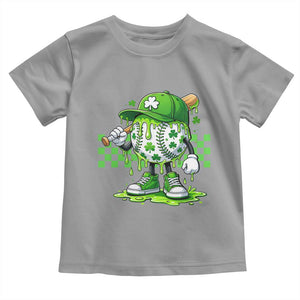 St Patricks Day Shamrock Baseball Player Gift Toddler T Shirt TS12 Sport Gray Print Your Wear