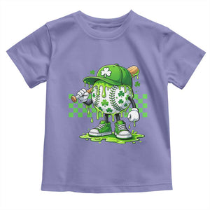 St Patricks Day Shamrock Baseball Player Gift Toddler T Shirt TS12 Violet Print Your Wear