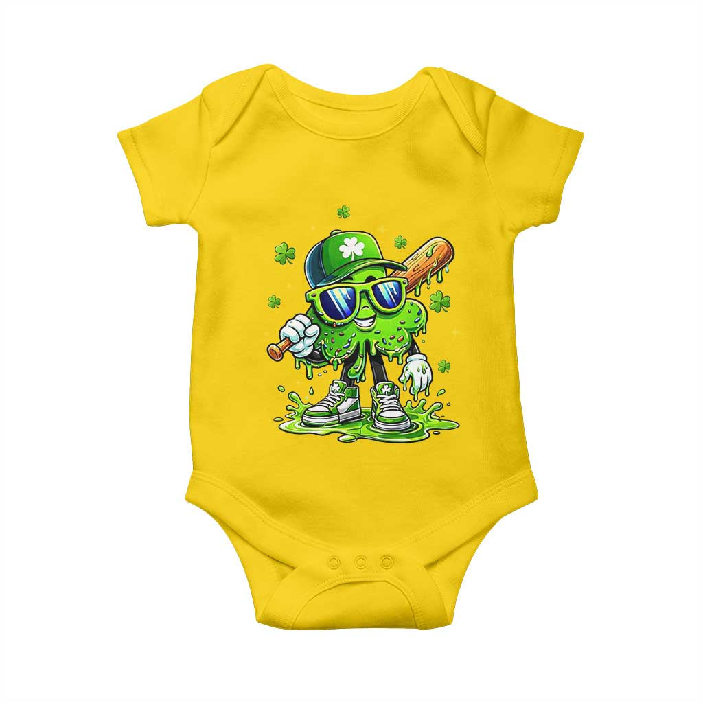 Funny St Patricks Day Clover Baseball Player Gift Baby Onesie TS12 Daisy Print Your Wear