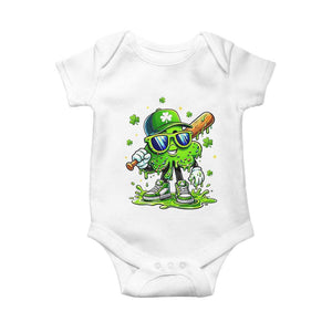 Funny St Patricks Day Clover Baseball Player Gift Baby Onesie TS12 White Print Your Wear