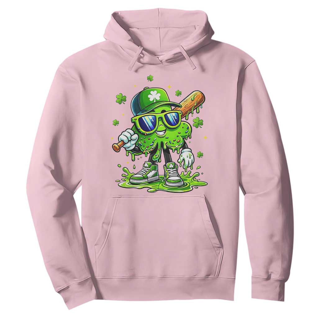 Funny St Patricks Day Clover Baseball Player Gift Hoodie TS12 Light Pink Print Your Wear