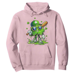 Funny St Patricks Day Clover Baseball Player Gift Hoodie TS12 Light Pink Print Your Wear