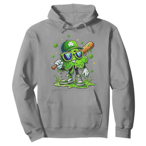 Funny St Patricks Day Clover Baseball Player Gift Hoodie TS12 Sport Gray Print Your Wear