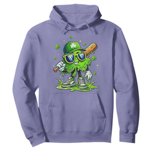 Funny St Patricks Day Clover Baseball Player Gift Hoodie TS12 Violet Print Your Wear