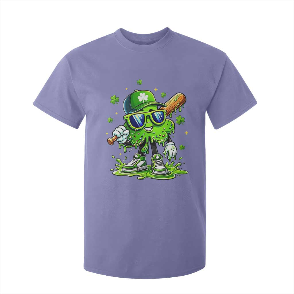Funny St Patricks Day Clover Baseball Player Gift T Shirt For Kid TS12 Violet Print Your Wear