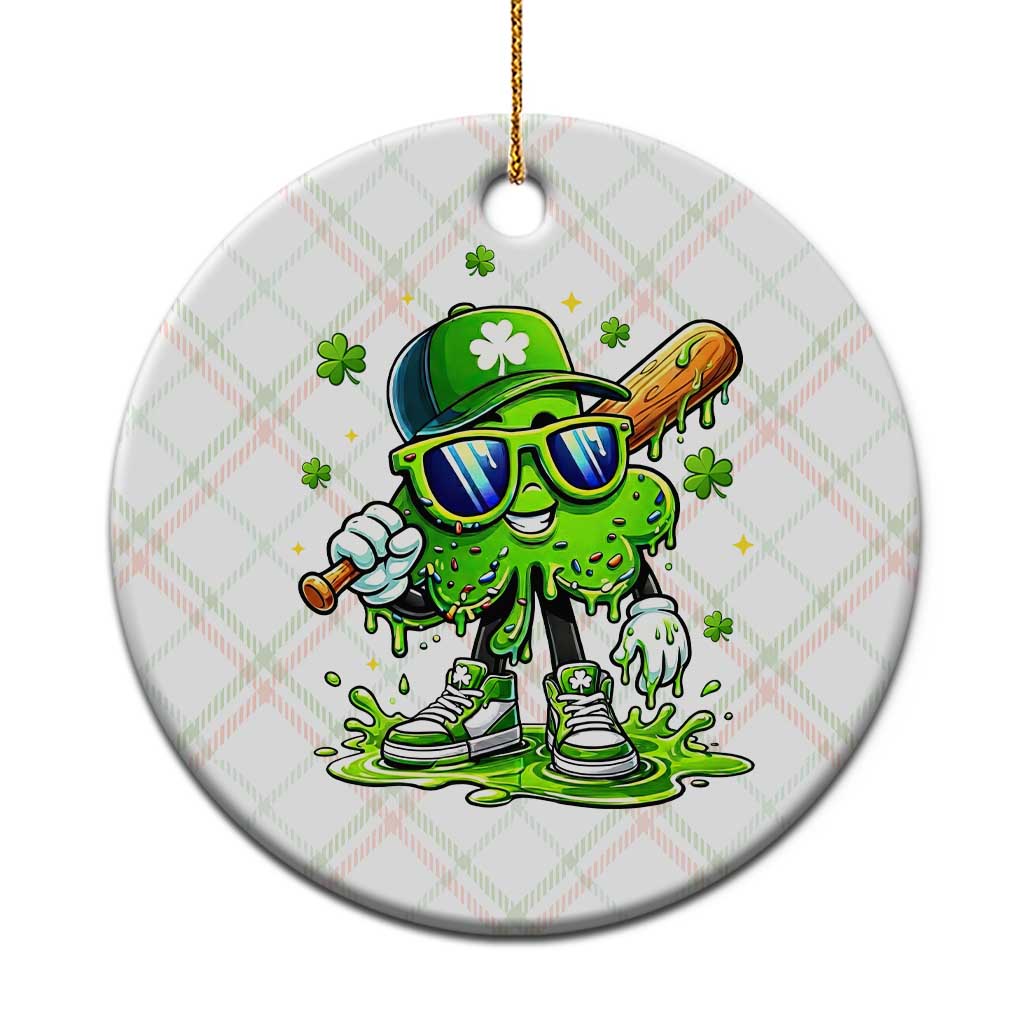 Funny St Patricks Day Clover Baseball Player Gift Ceramic Ornament TS12 1pc Christmas Plaid Print Your Wear