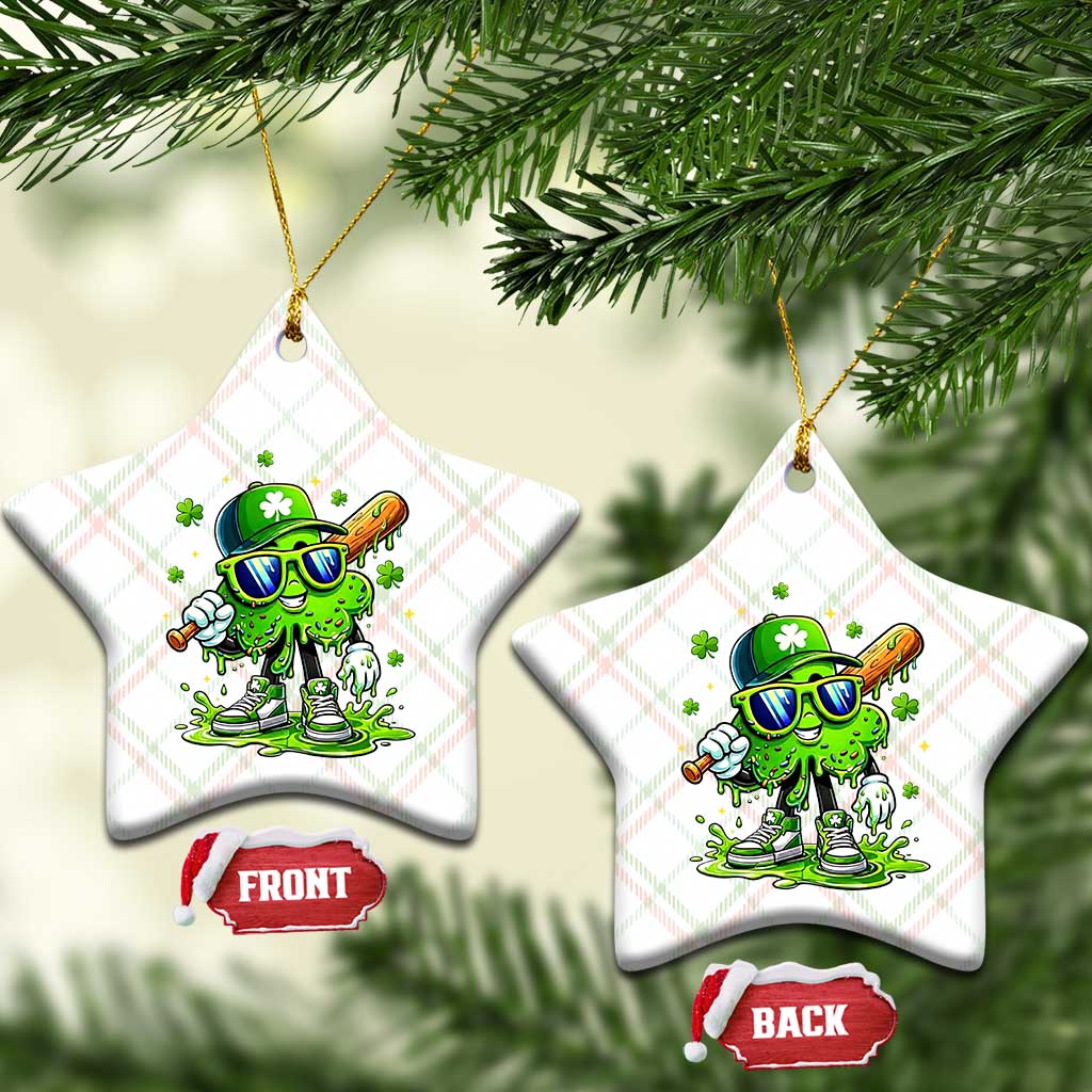 Funny St Patricks Day Clover Baseball Player Gift Ceramic Ornament TS12 Print Your Wear