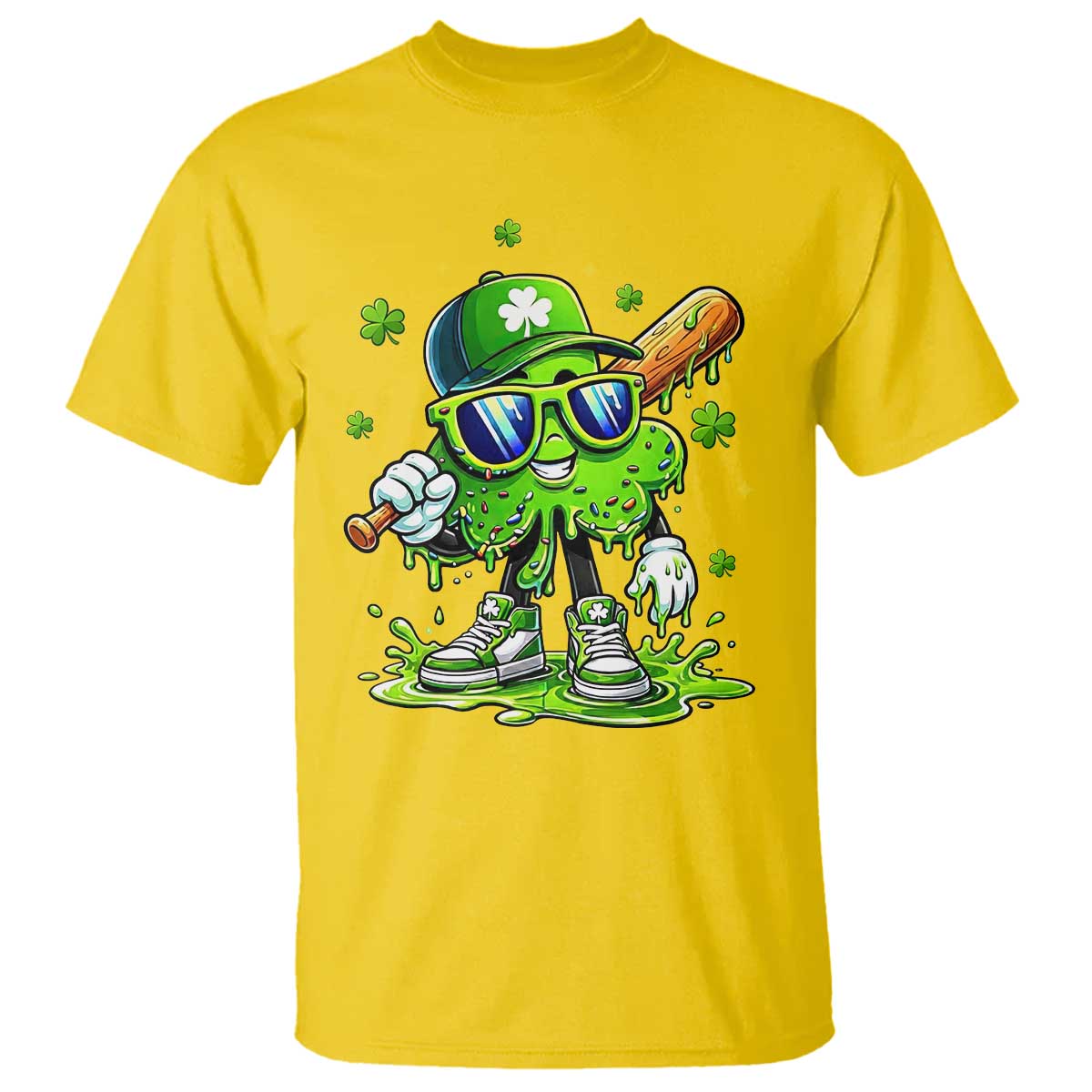 Funny St Patricks Day Clover Baseball Player Gift T Shirt