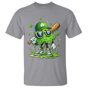 Funny St Patricks Day Clover Baseball Player Gift T Shirt TS12 Sport Gray Print Your Wear