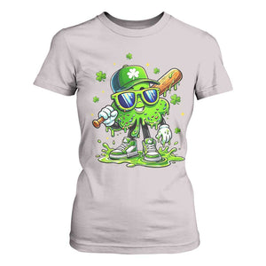 Funny St Patricks Day Clover Baseball Player Gift T Shirt For Women TS12 Ice Gray Print Your Wear