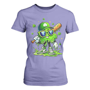Funny St Patricks Day Clover Baseball Player Gift T Shirt For Women TS12 Violet Print Your Wear