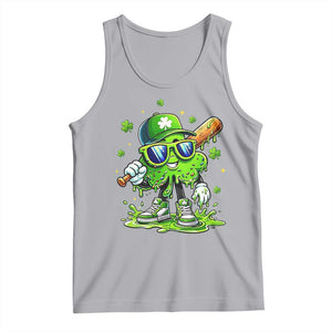 Funny St Patricks Day Clover Baseball Player Gift Tank Top TS12 Athletic Heather Print Your Wear
